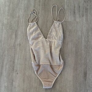 Urban Outfitters Sparkle Bodysuit Champagne Color